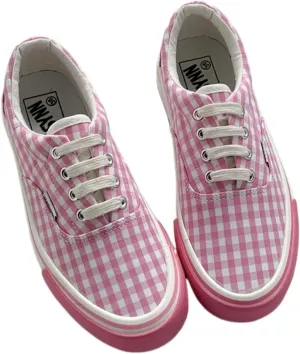 Women's Fashion Plaid Canvas Sneakers | Low Top Comfortable Casual Shoes | Breathable Rubber Sole & Classic Plaid Design for Everyday Wear