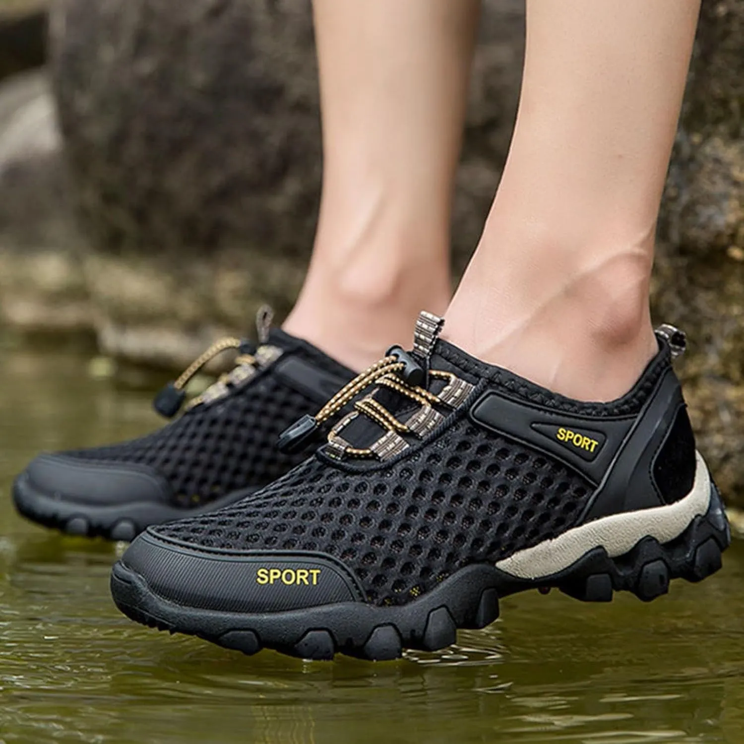 Women's Fashion Sneaker Mesh Slip On Black Non Slip Shoes for Women Comfortable Slip On Tennis Shoes Men Womens Navy Blue Loafers Mens Wide Sneakers