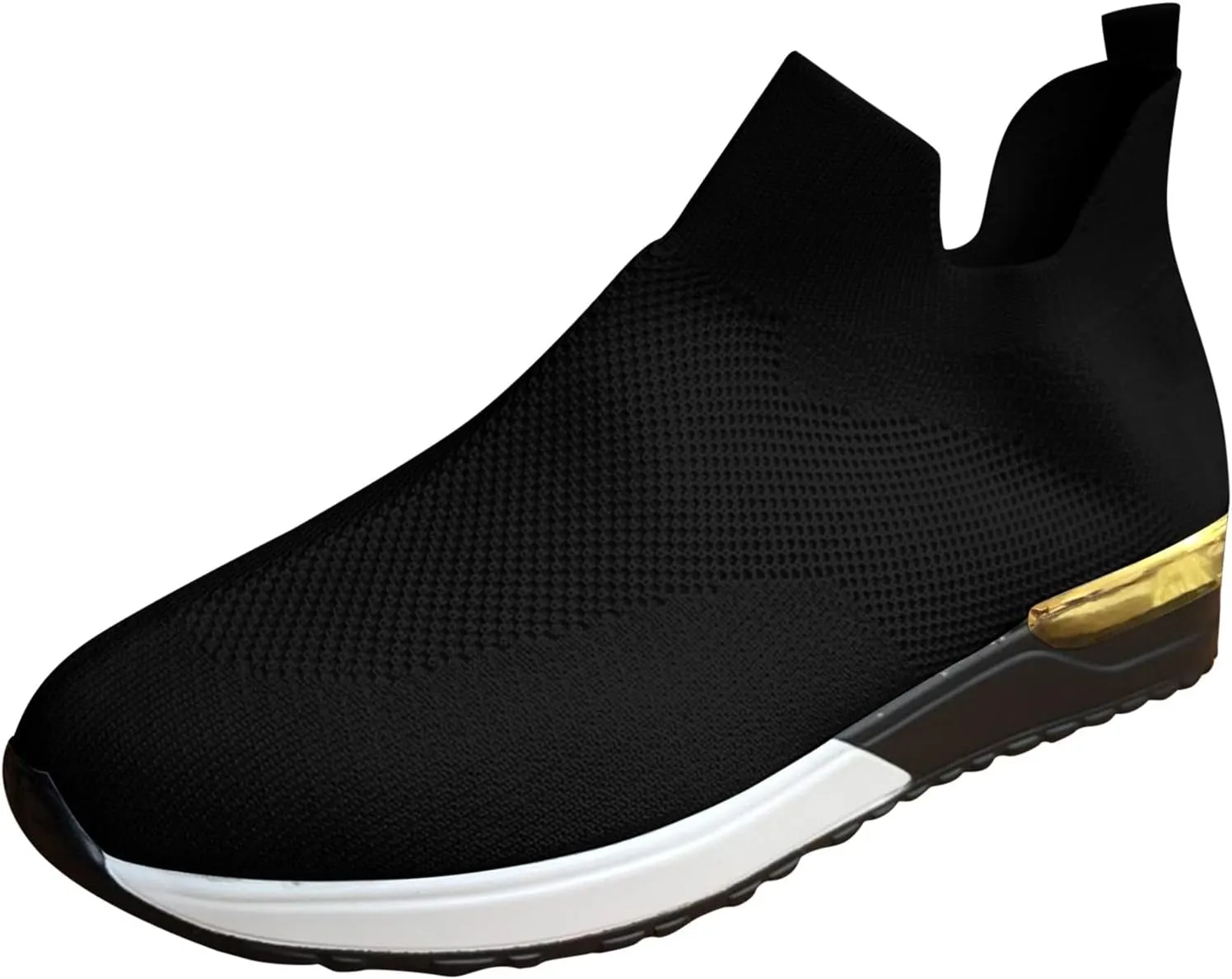 Women's Fashion Sneaker Mesh Slip On Black Non Slip Shoes for Women Comfortable Slip On Tennis Shoes Men Womens Navy Blue Loafers Mens Wide Sneakers