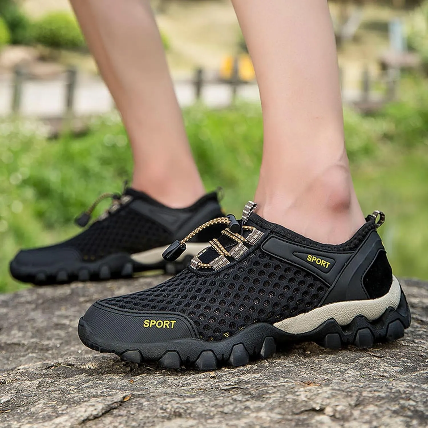 Women's Fashion Sneaker Mesh Slip On Black Non Slip Shoes for Women Comfortable Slip On Tennis Shoes Men Womens Navy Blue Loafers Mens Wide Sneakers