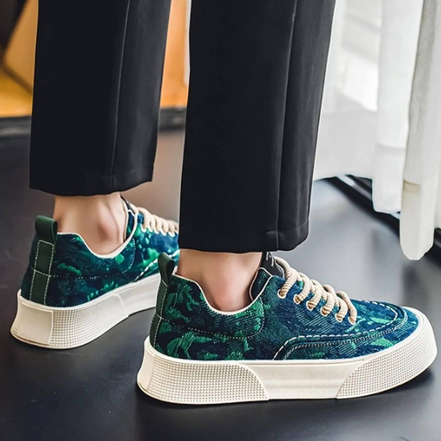 Women's Fashion Sneakers Womens Work Shoes Women's White Fashion Sneakers Round Toe Slip On Casual Women Loafers Shoes for Work Slip On Sneakers Women Wide Width