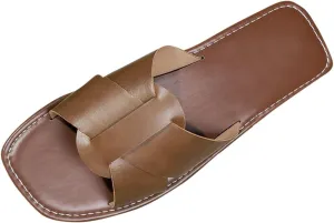 Women's Flat Slide Sandals Cute Buckle Strap Slip on Dressy Casual Strappy Sandals 2025 Summer Open Toe Slides Shoes