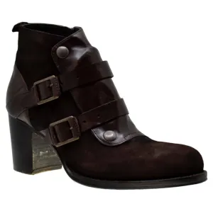 Women's Italian Shoes Jo Ghost 327 Brown Suede Leather Chelsea Boots available sizes 38 39