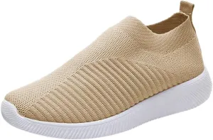 Women's Lightweight Slip On Walking Running Shoes Slip On Shoes Women Lether Women's Casual Shoes Fashion Sneakers Red Tennis Shoe Cross Trainer Shoe