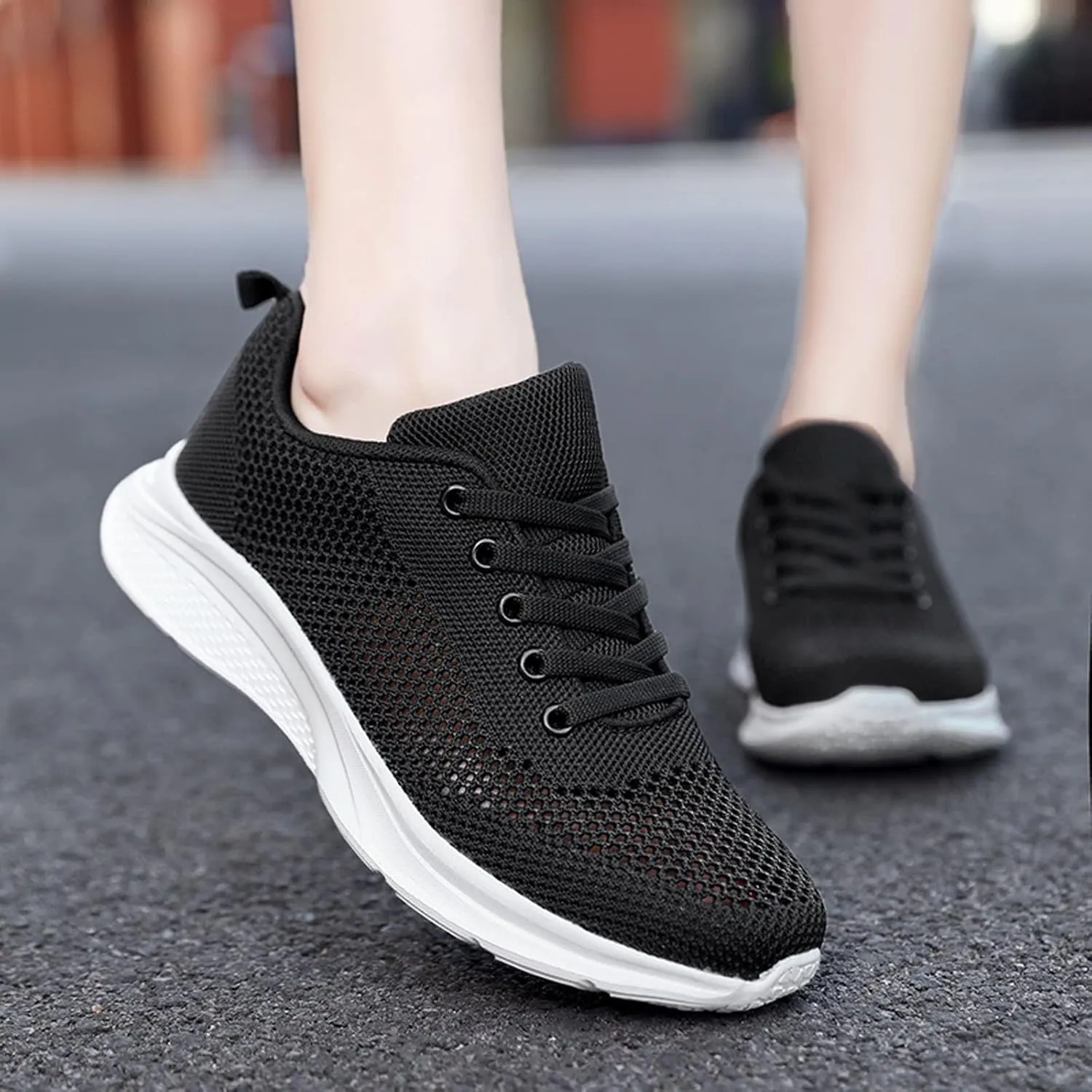 Women's Loafer Flat Slip On Sneakers Women Wide Width Mens Casual Shoes Women's Wide Loafers Loafers for Women Wide Platform Sneakers for Women Black