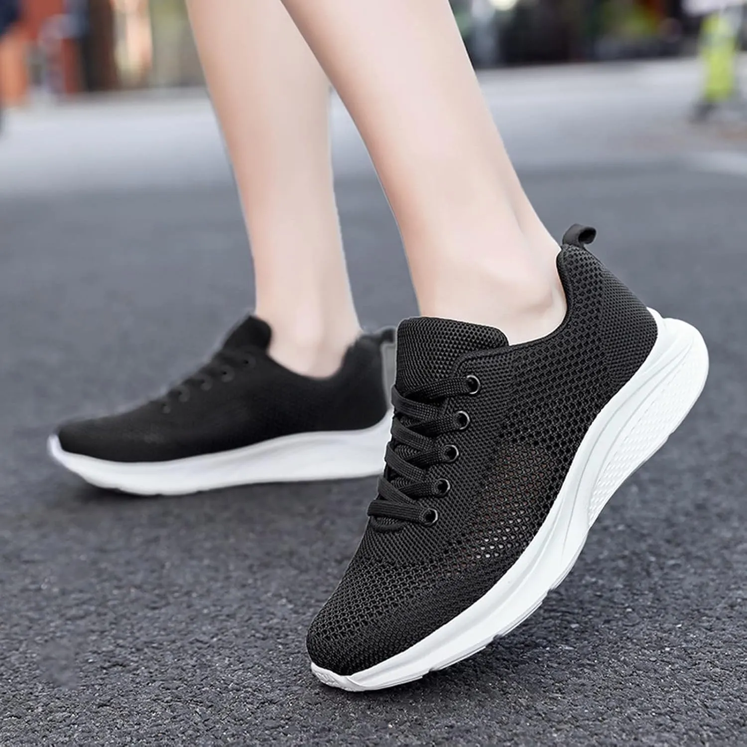 Women's Loafer Flat Slip On Sneakers Women Wide Width Mens Casual Shoes Women's Wide Loafers Loafers for Women Wide Platform Sneakers for Women Black