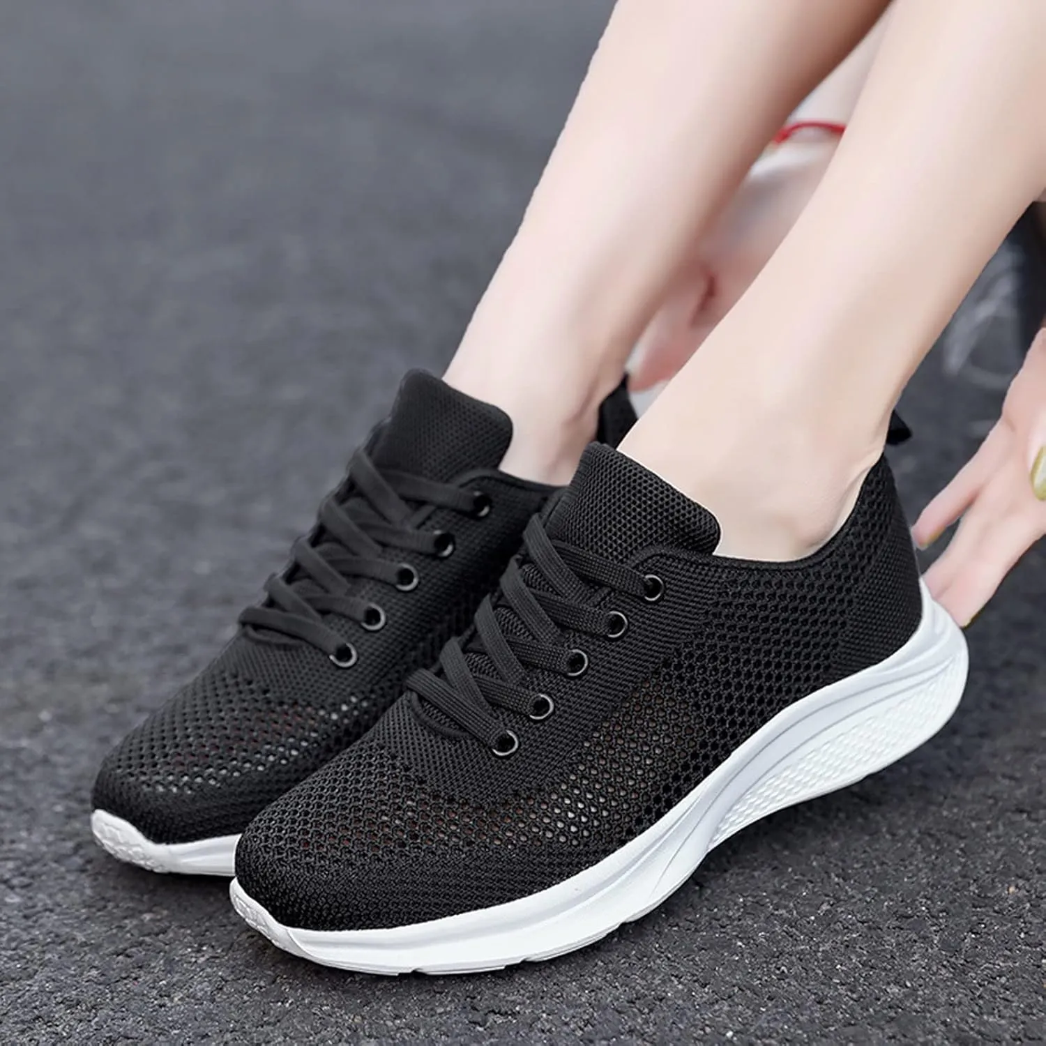 Women's Loafer Flat Slip On Sneakers Women Wide Width Mens Casual Shoes Women's Wide Loafers Loafers for Women Wide Platform Sneakers for Women Black