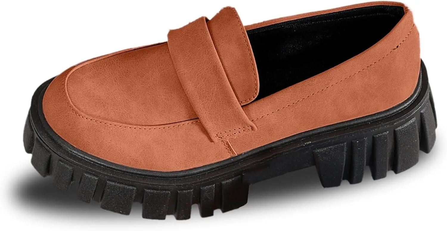 Women's Loafers Comfortable Business Shoes Slip On Platform Loafers Lug Sole Loafers Chunky Casual Shoes