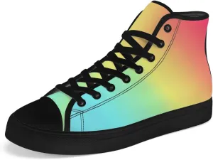 Women's Men's Gradient High Top Canvas Shoes Rainbow High Top Sneakers Lace Up Casual Shoes Gifts for Men Women