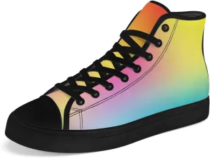 Women's Men's Gradient High Top Canvas Shoes Rainbow High Top Sneakers Lace Up Casual Shoes Gifts for Men Women