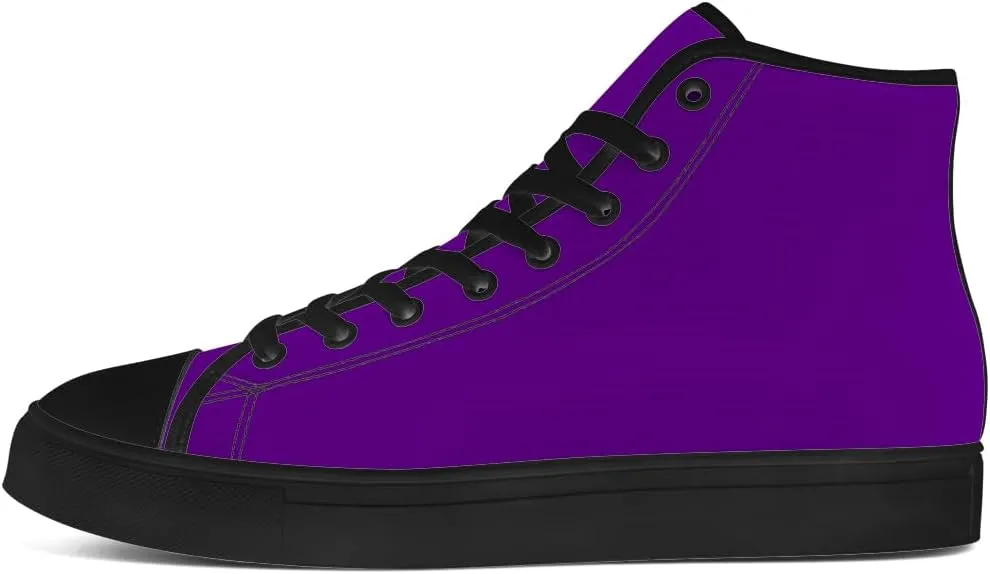 Women's Men's High Top Canvas Shoes Purple High Top Sneakers Lace Up Casual Shoes Gifts for Men Women