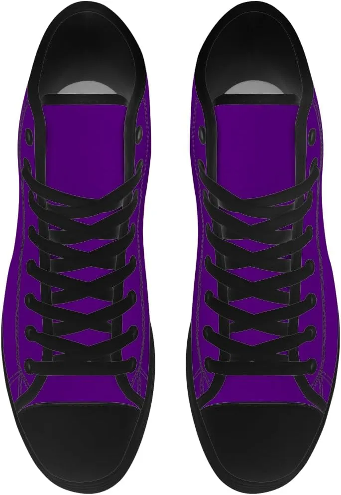 Women's Men's High Top Canvas Shoes Purple High Top Sneakers Lace Up Casual Shoes Gifts for Men Women