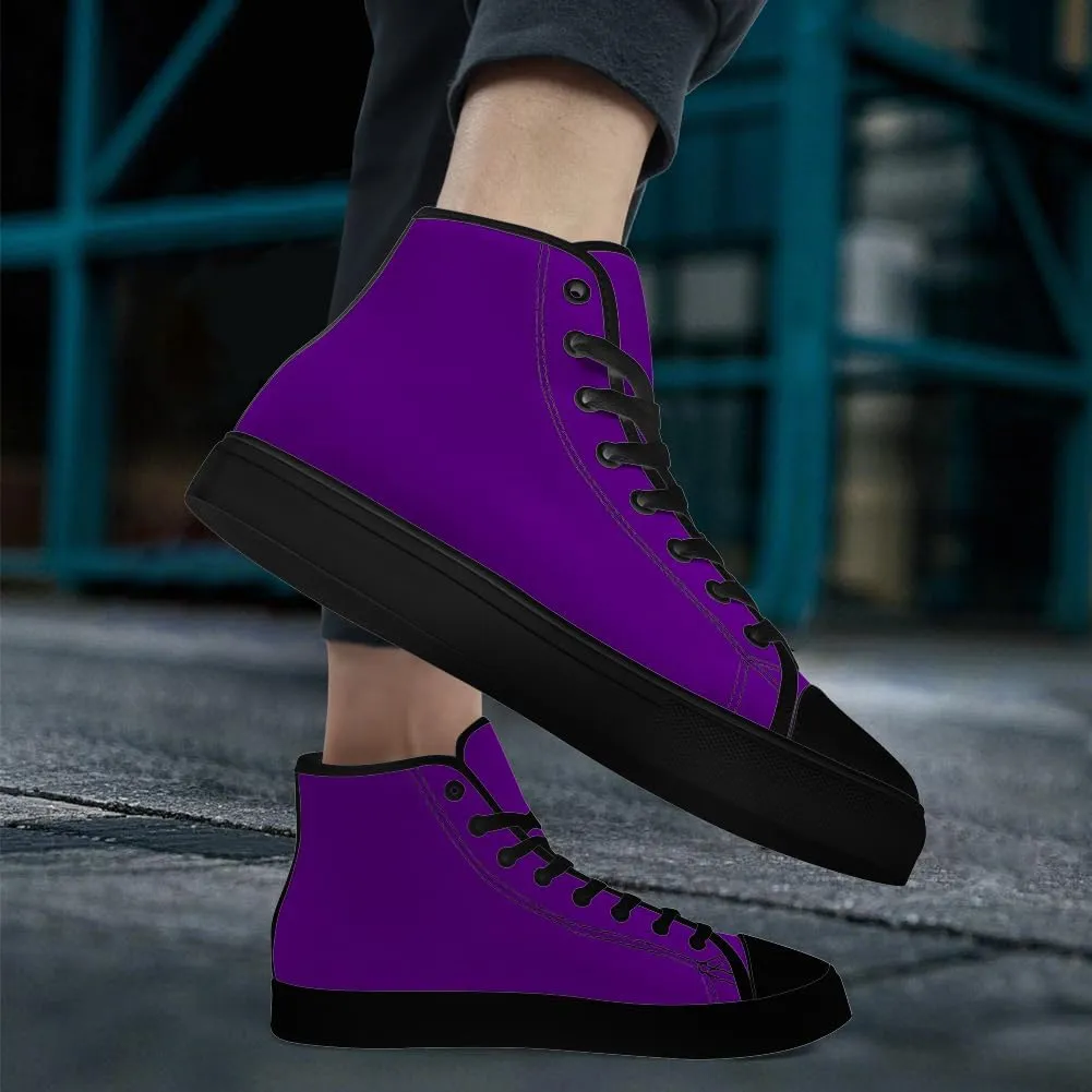 Women's Men's High Top Canvas Shoes Purple High Top Sneakers Lace Up Casual Shoes Gifts for Men Women