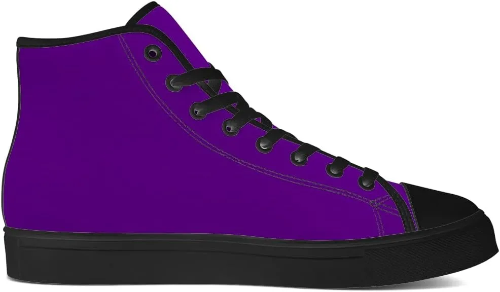 Women's Men's High Top Canvas Shoes Purple High Top Sneakers Lace Up Casual Shoes Gifts for Men Women