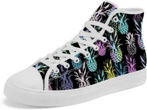 Women's Men's Pineapple High Top Shoes Tropical High Top Canvas Sneakers Lace Up Casual Shoes for Men Women