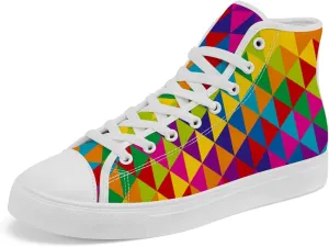 Women's Men's Rainbow High Top Sneakers LGBT High Top Canvas Shoes Lace Up Casual Shoes Gifts for Boyfriend Girlfriend