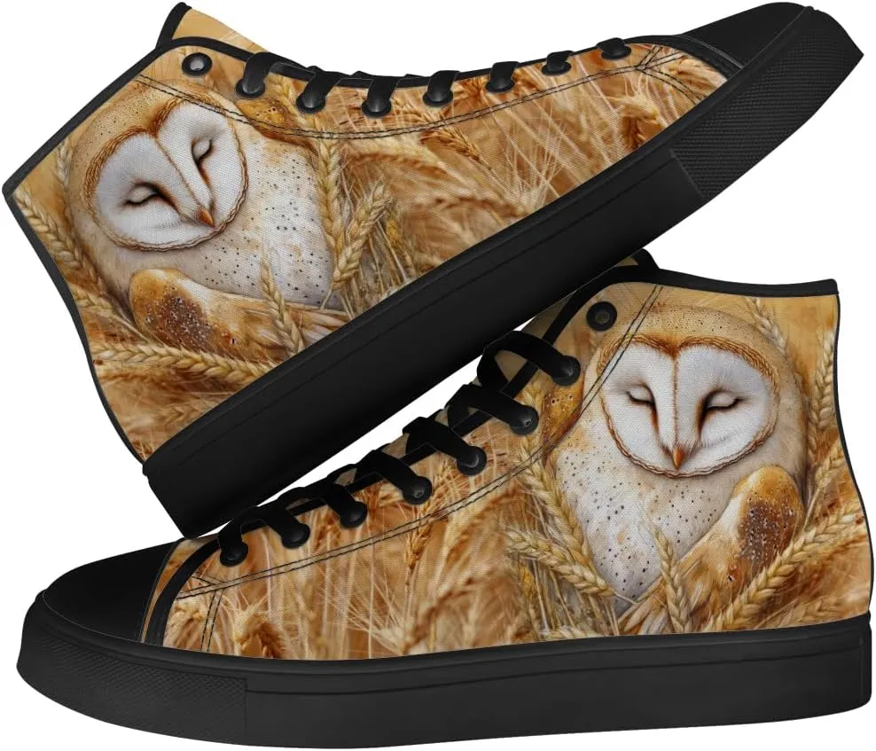 Women's Men's Wheat Field High Top Canvas Shoes High Top Sneakers Lace Up Casual Shoes Gifts for Men Women