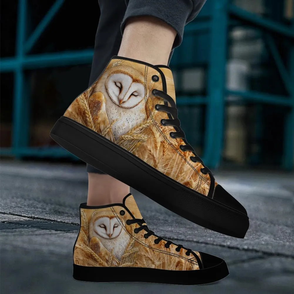Women's Men's Wheat Field High Top Canvas Shoes High Top Sneakers Lace Up Casual Shoes Gifts for Men Women