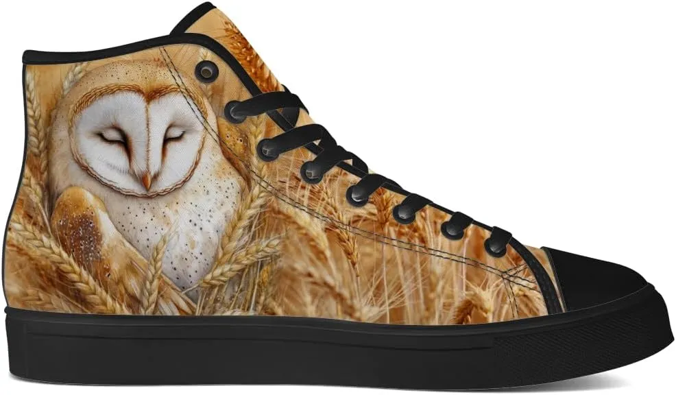 Women's Men's Wheat Field High Top Canvas Shoes High Top Sneakers Lace Up Casual Shoes Gifts for Men Women