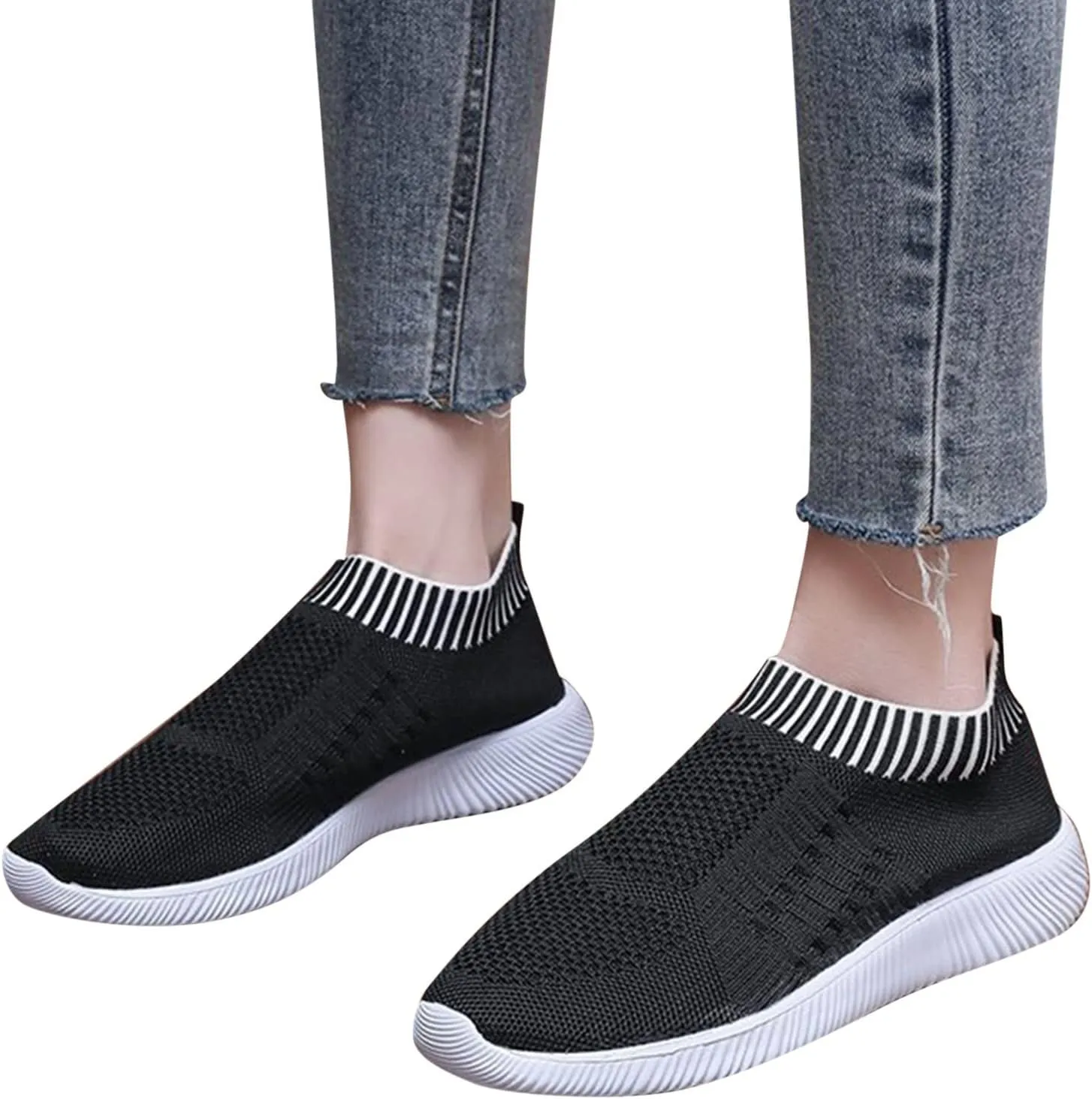 Womens Orthopedic Slip On Casual Shoes Walking Sneakers with Arch Support Comfortable Loafers Plantar Fasciitis Relief Foot Pain Diabetic Feet