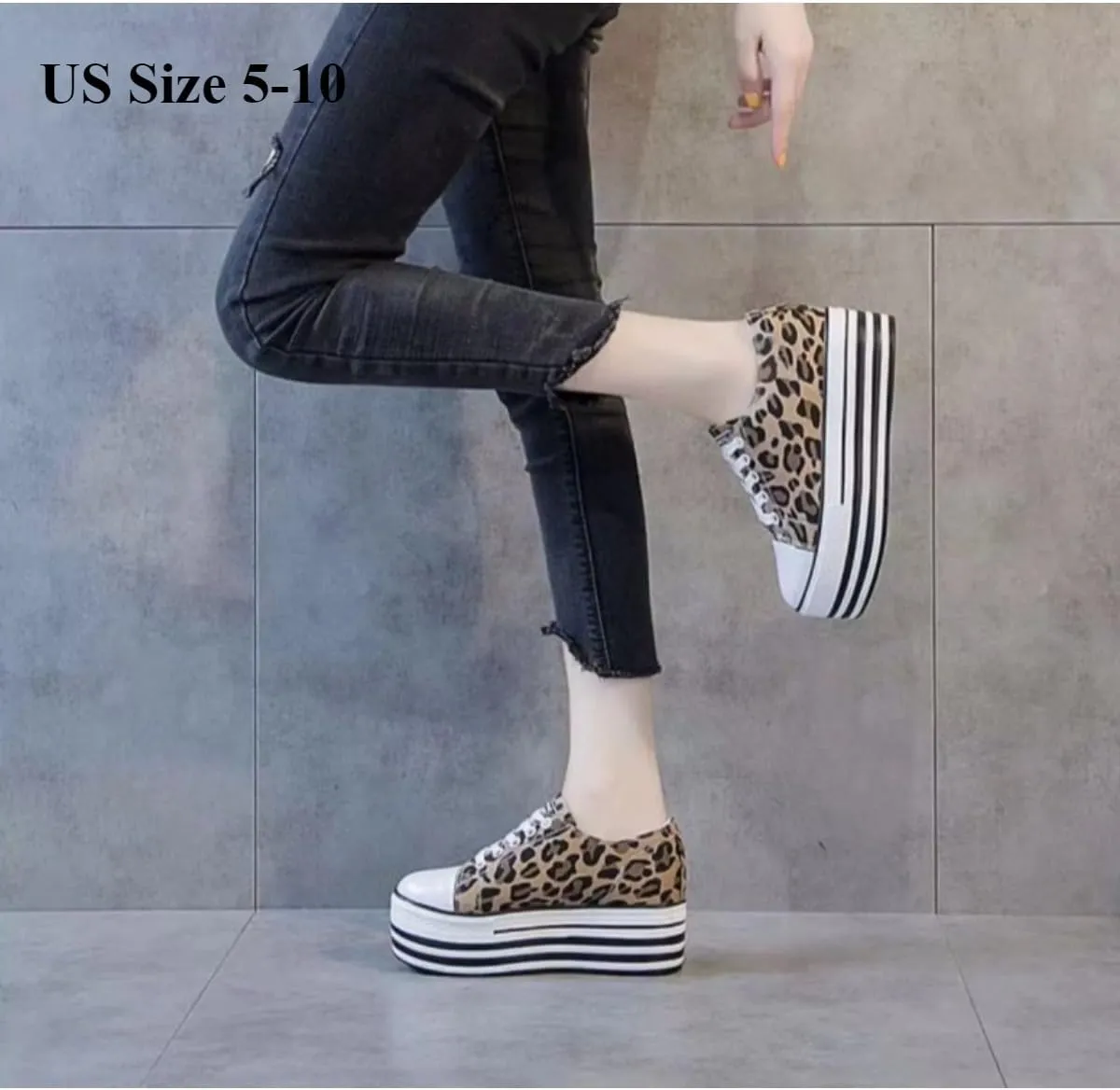 Womens Platform Canvas Shoes Low Top Canvas Sneakers Lace-up Fashion Casual Shoes for Women