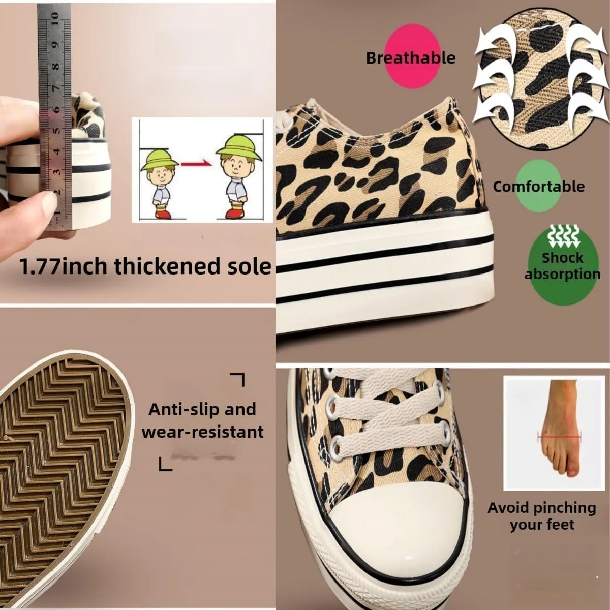 Womens Platform Canvas Shoes Low Top Canvas Sneakers Lace-up Fashion Casual Shoes for Women