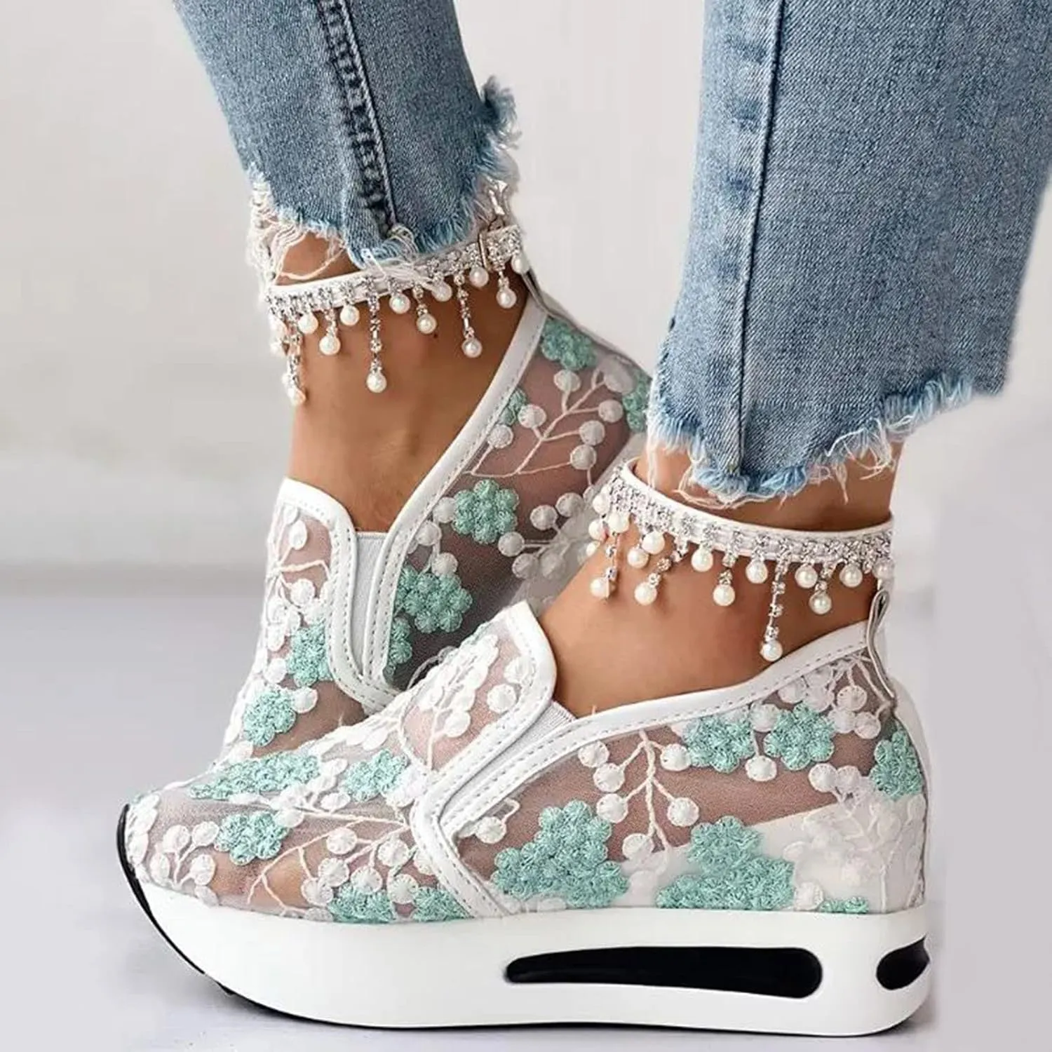 Women's Platform Chunky Sneakers 2025, Women's Fashion Sneakers Canvas Platform Shoes for Women Black Casual Tennis Shoes Comfortable Walking Shoes for Women Lace Up Sneakers 