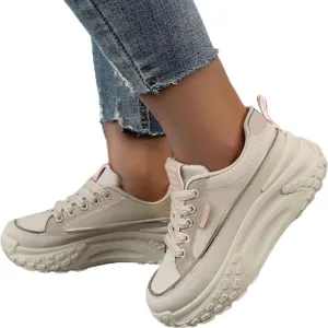 Women's Platform Chunky Sneakers 2025, Women's Fashion Sneakers Canvas Platform Shoes for Women Black Casual Tennis Shoes Comfortable Walking Shoes for Women Lace Up Sneakers 