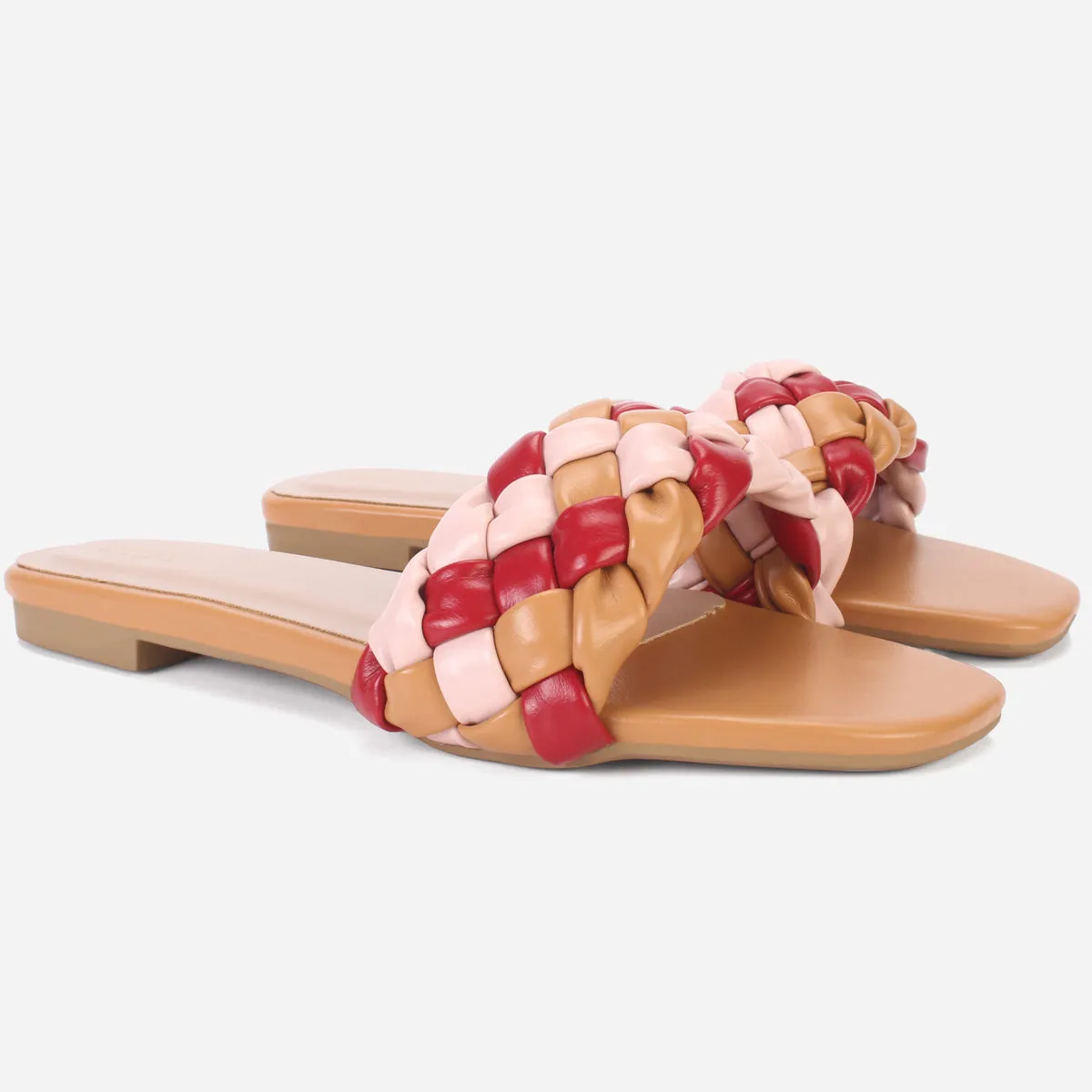 Womens "AMUNET" Braided Open Toe Summer Slippers