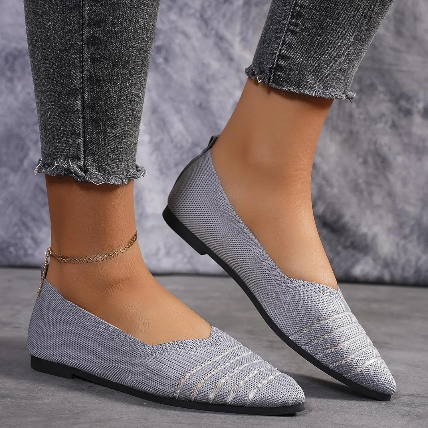 Women's Retro Flat Shoes Flying Weave Round Head Shallow Mouth One Foot Stirrup Single Shoes Work Single Shoes