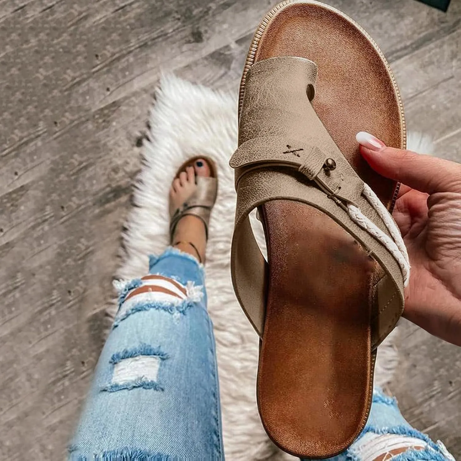 Women's Sandals Beach Sandals for Womans Women Flip Flops Beach Shoes Wide Width Footwear