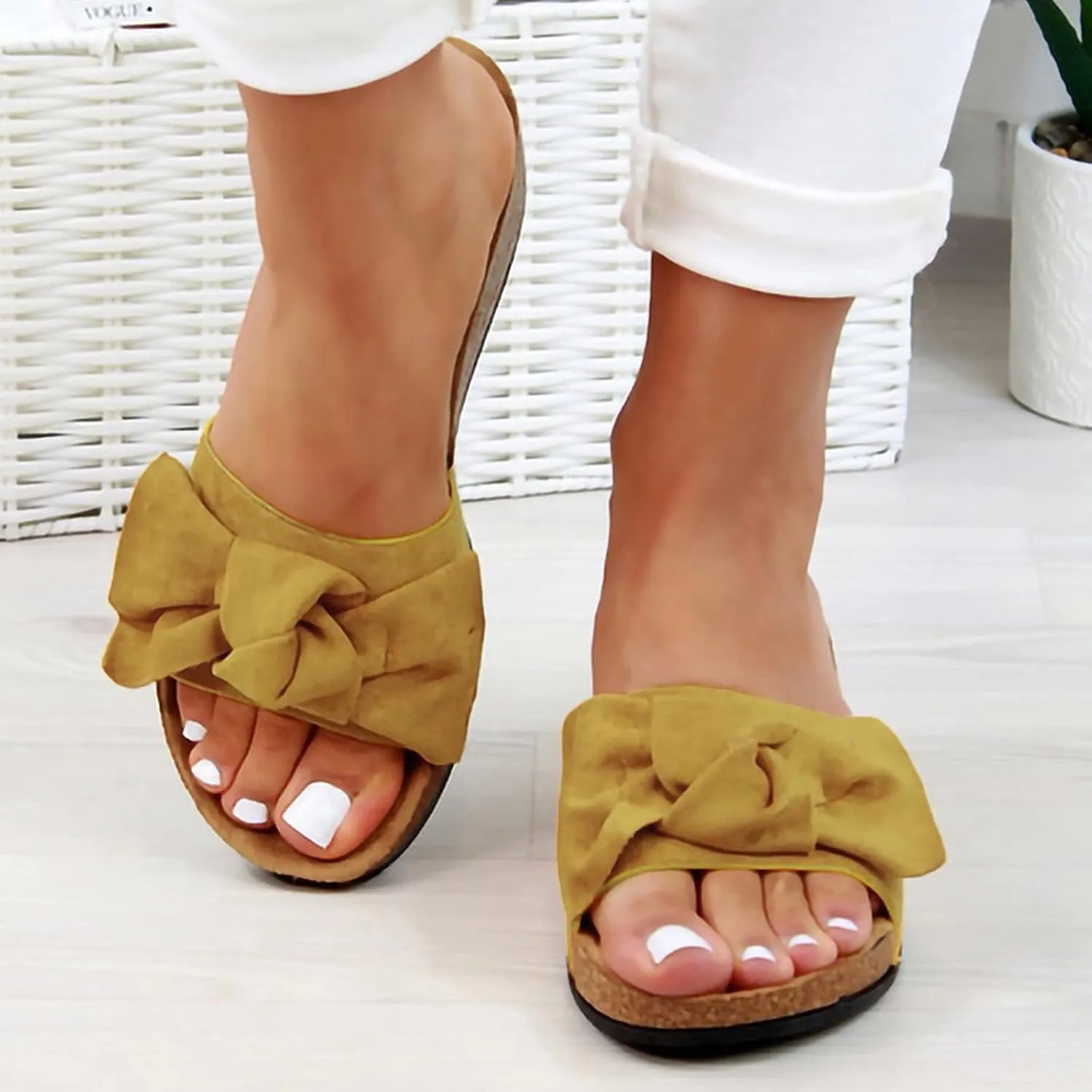 Women's Sandals Dressy, Sandals for Women Slides Sandals Bow Knot Espadrille Platform Sandals Slip On Sandals
