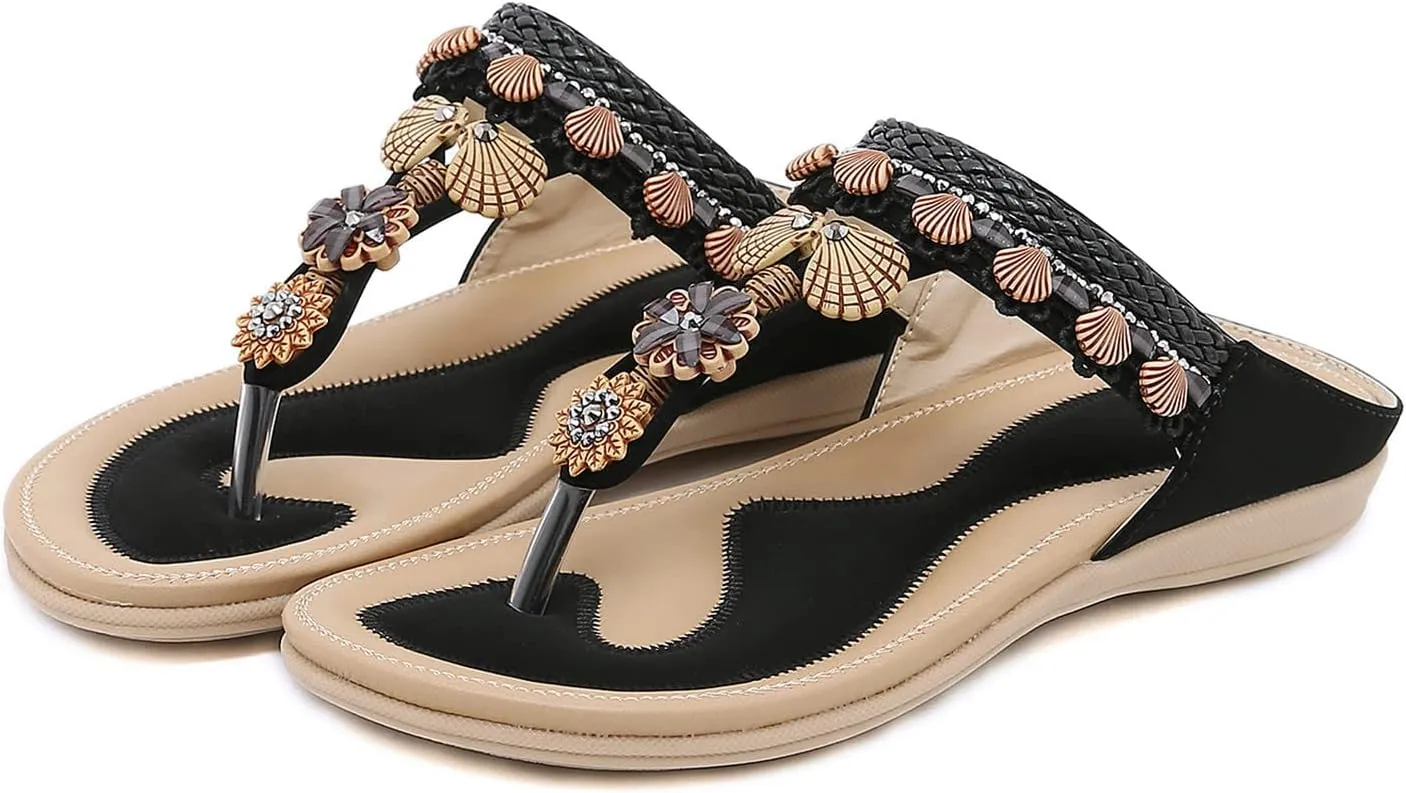 Womens Sandals Flip Flops For Women With Arch Support Comfort Slip On Casual Bohemia Beach Sandal Women Sandals