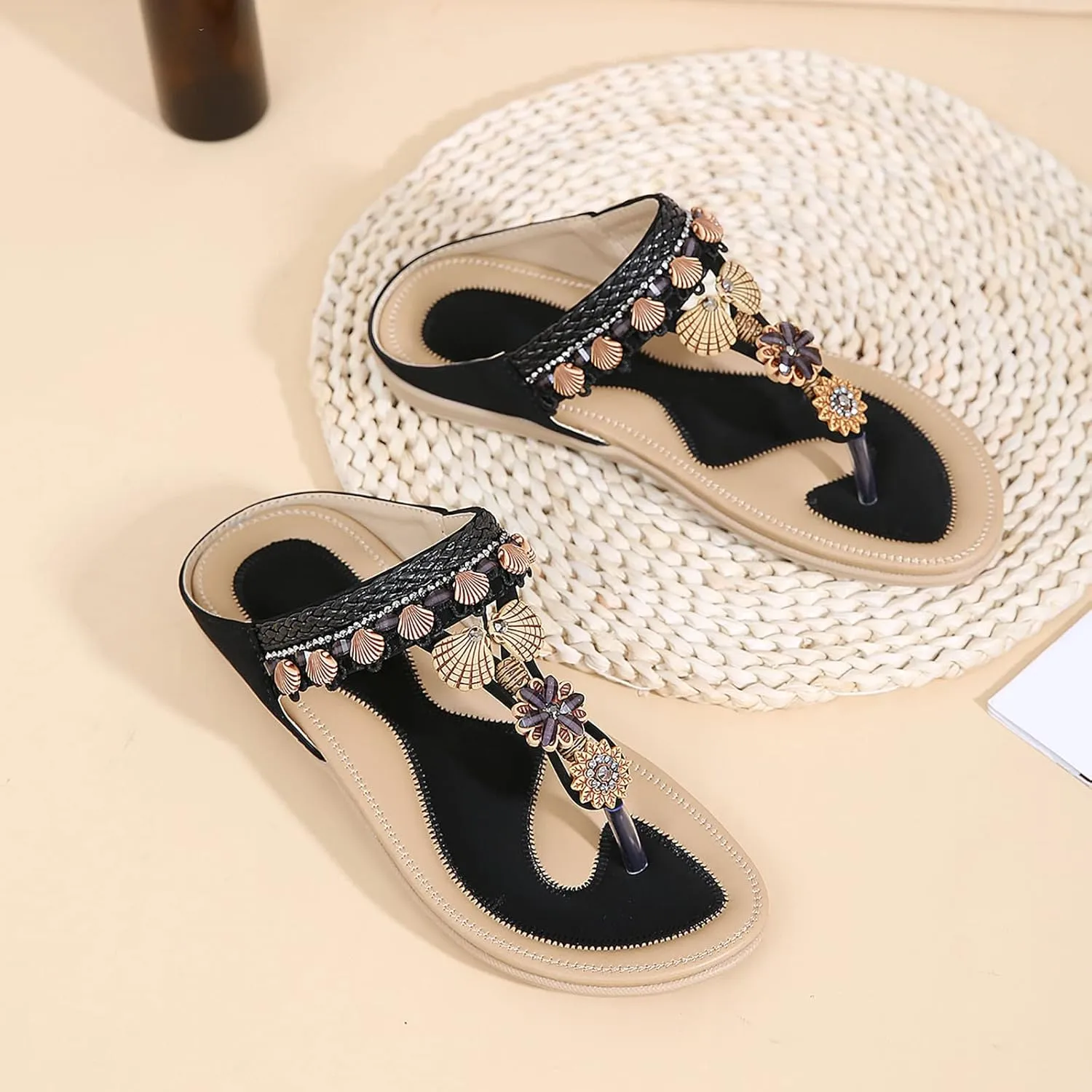 Womens Sandals Flip Flops For Women With Arch Support Comfort Slip On Casual Bohemia Beach Sandal Women Sandals