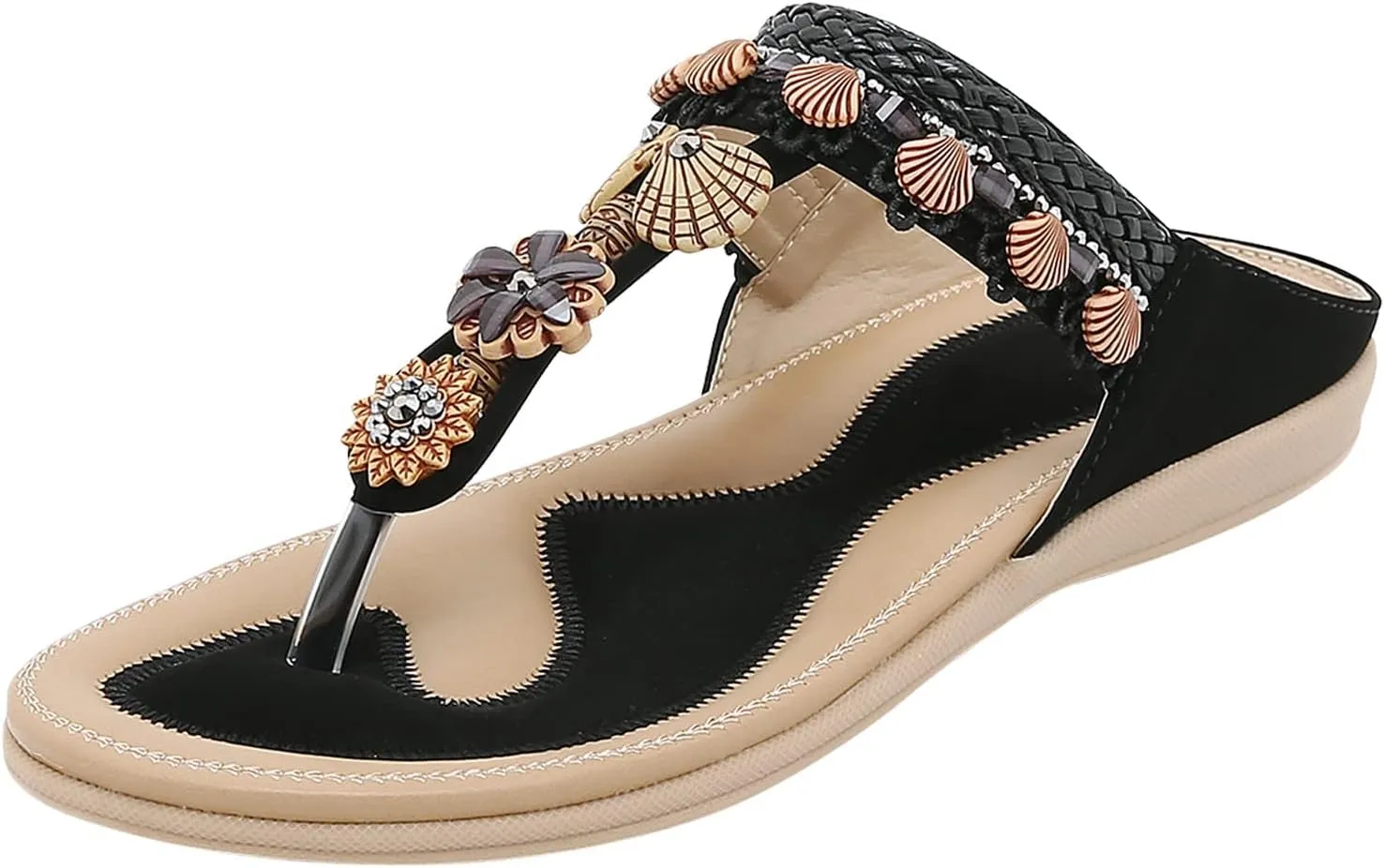 Womens Sandals Flip Flops For Women With Arch Support Comfort Slip On Casual Bohemia Beach Sandal Women Sandals