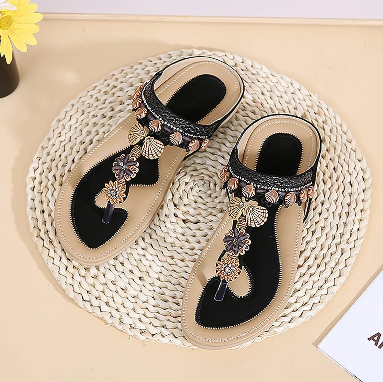 Womens Sandals Flip Flops For Women With Arch Support Comfort Slip On Casual Bohemia Beach Sandal Women Sandals