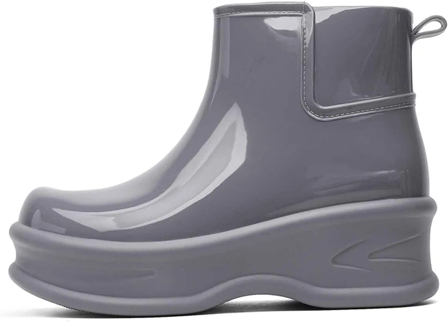 Women's Short Rain Boots Rubber Waterproof Garden Boots Elastic Slip On Insulated Rain Shoe for Outdoor Work Sole