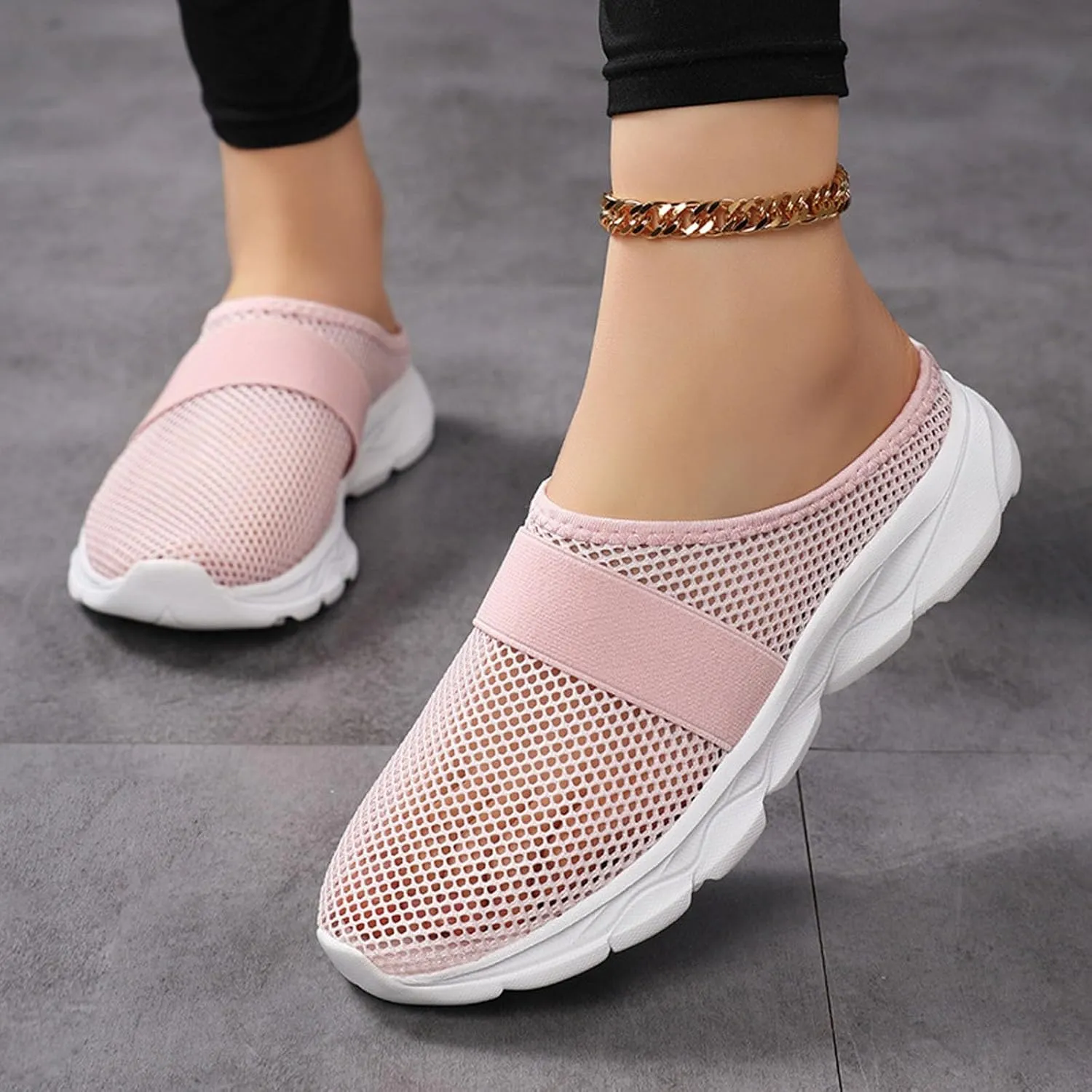 Women's Slip On Slippers Summer Spring Closed Toe Comfortable Breathable Mules for Casual Walking Outdoor Leisure