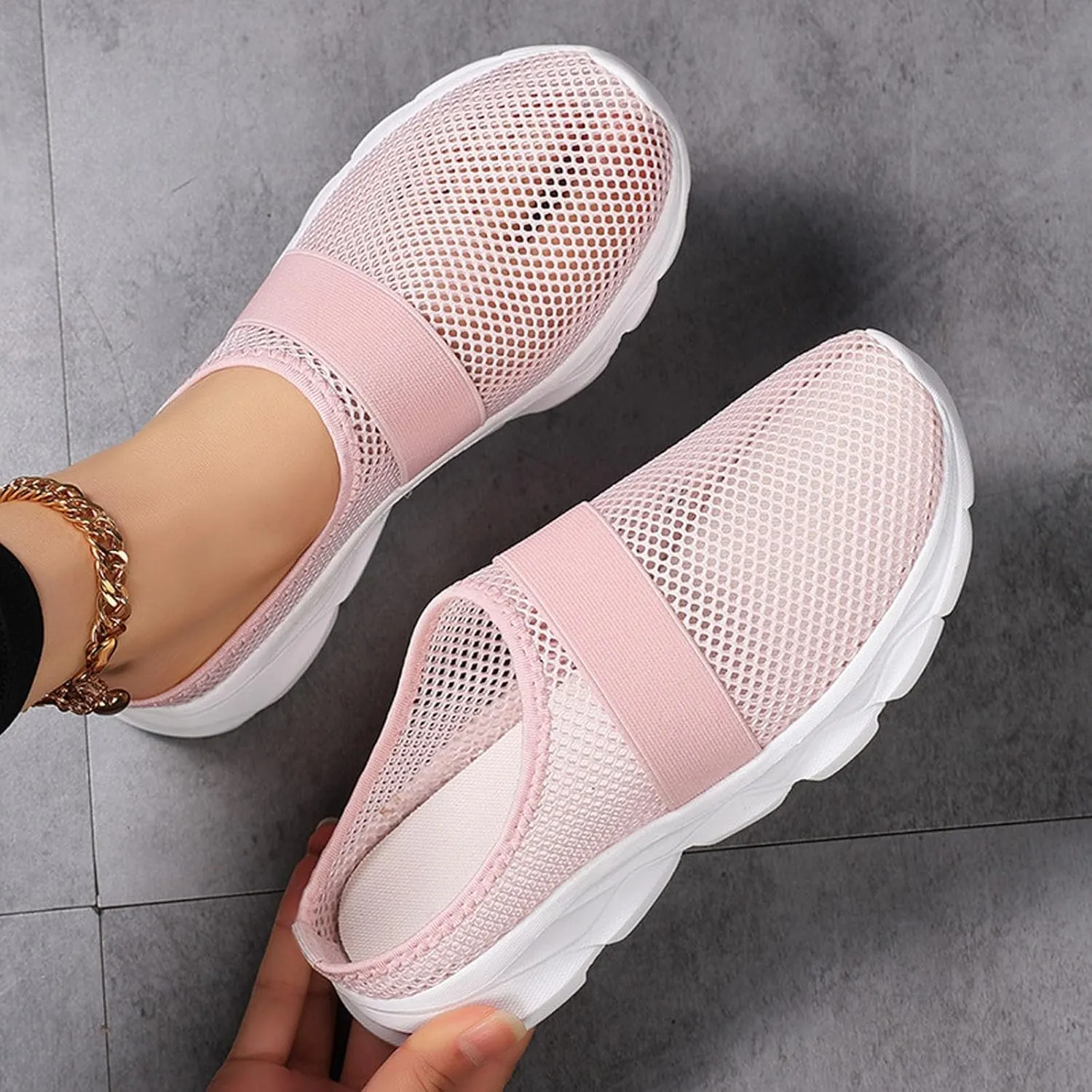 Women's Slip On Slippers Summer Spring Closed Toe Comfortable Breathable Mules for Casual Walking Outdoor Leisure