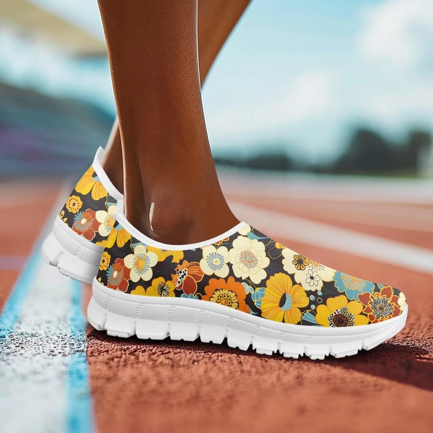 Women's Slip-On Walking Shoes Breathable Mesh Sneakers Casual Shoes