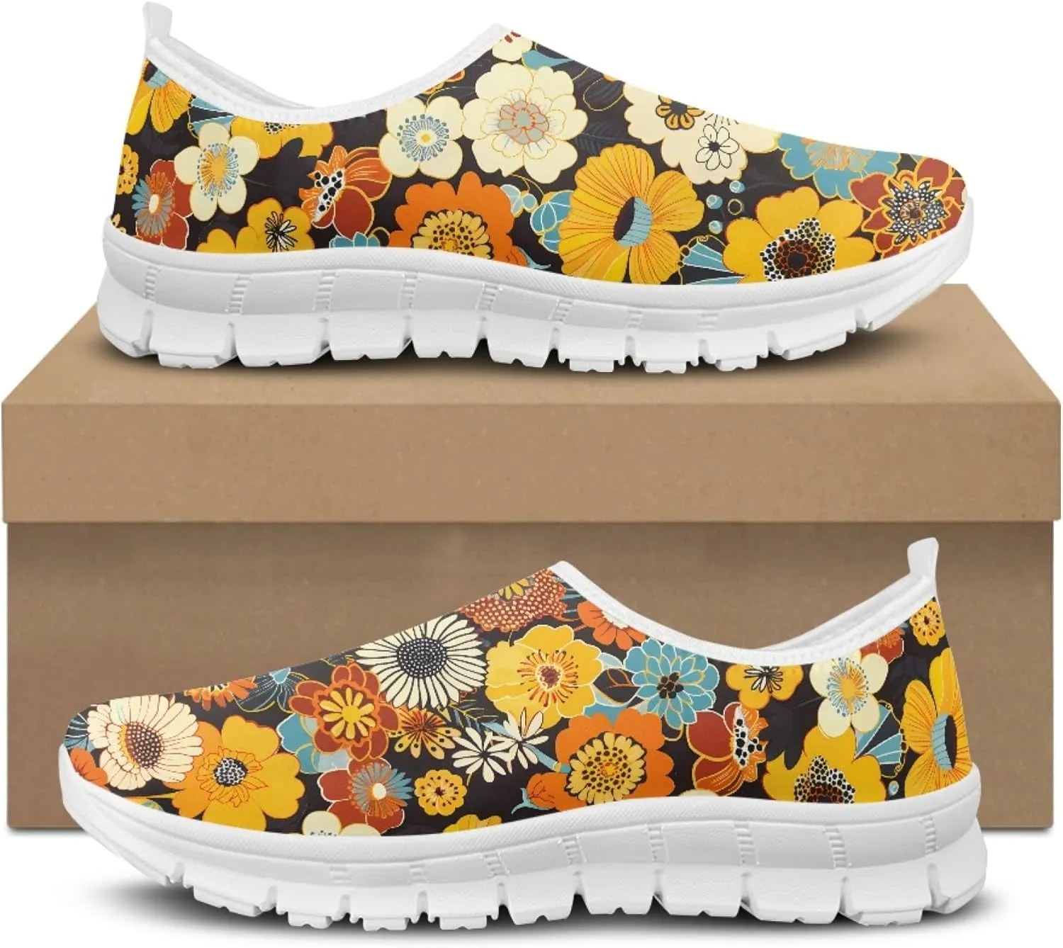 Women's Slip-On Walking Shoes Breathable Mesh Sneakers Casual Shoes