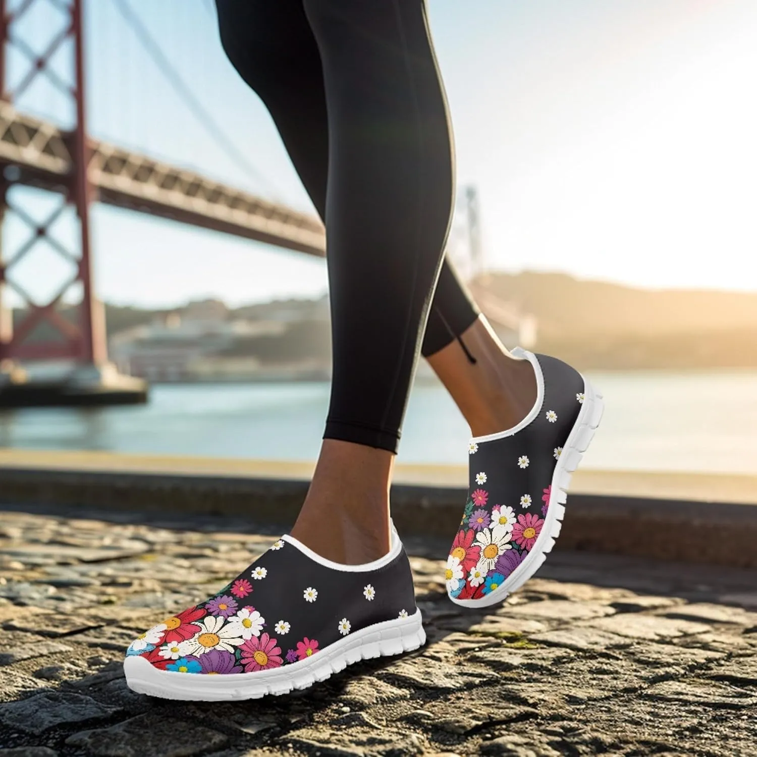 Women's Slip-On Walking Shoes Breathable Mesh Sneakers Casual Shoes