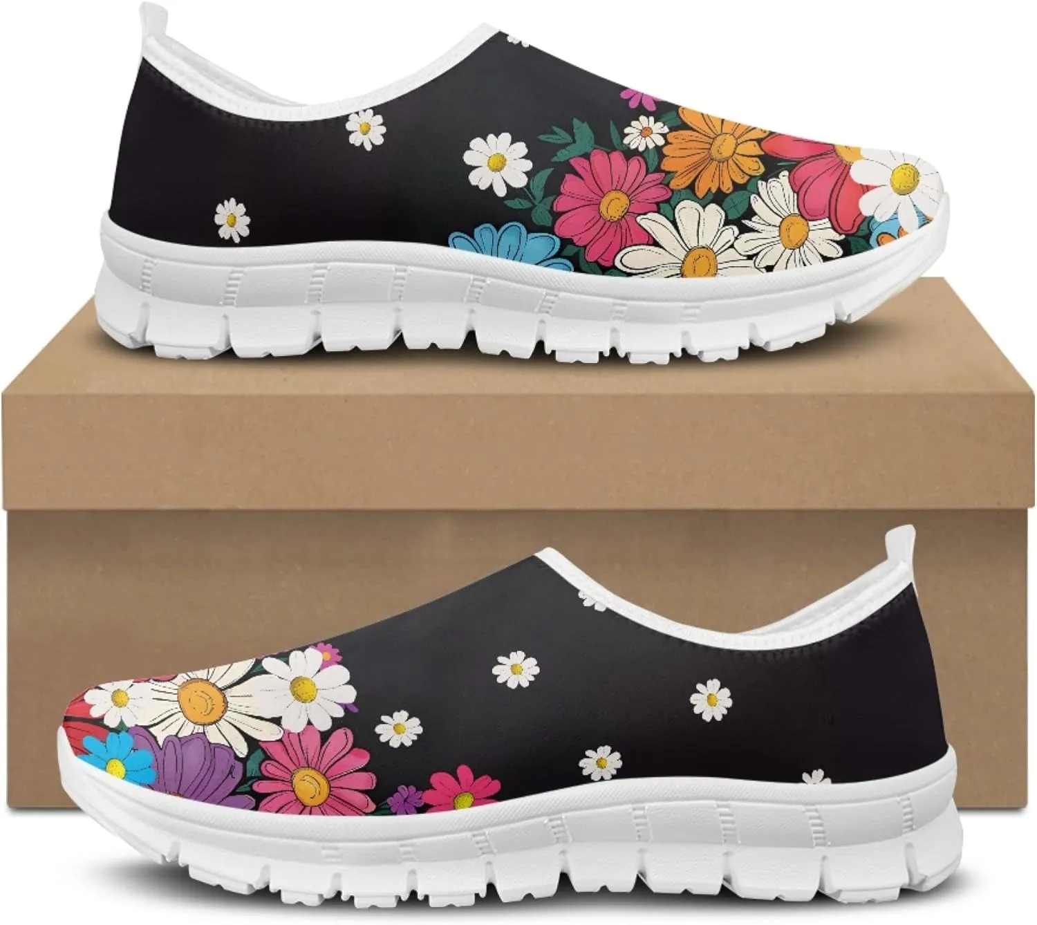 Women's Slip-On Walking Shoes Breathable Mesh Sneakers Casual Shoes