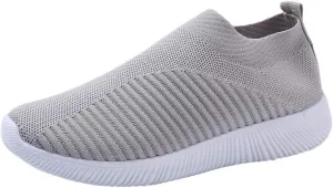 Womens Slip On Walking Shoes Lightweight Breathable Non Slip Mens Running Shoes Wide Casual Shoes Fashion Sneakers Black Tennis Shoe Trainers Shoe