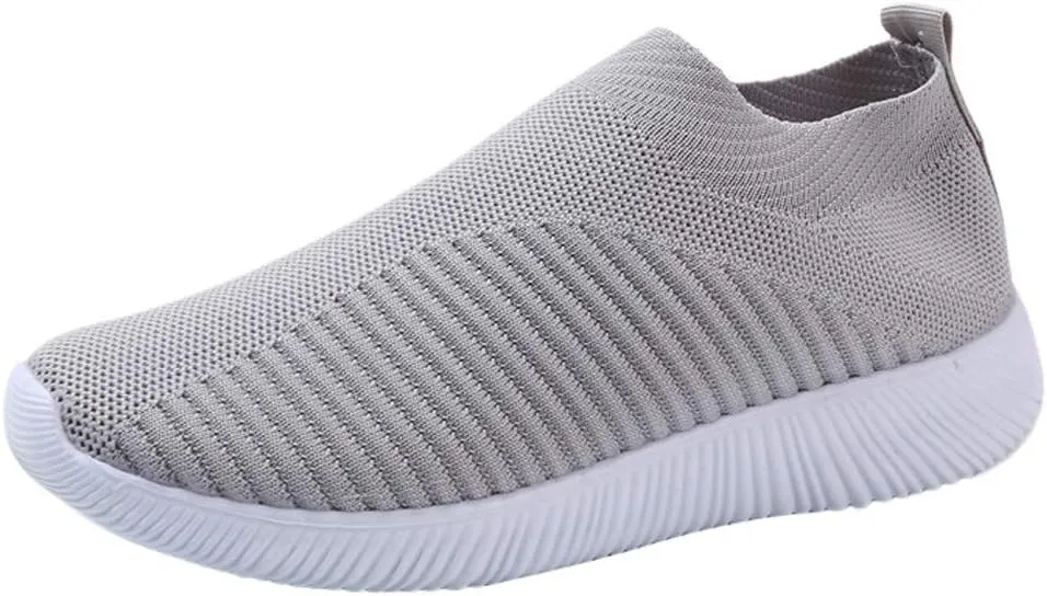 Womens Slip On Walking Shoes Lightweight Breathable Non Slip Mens Running Shoes Wide Casual Shoes Fashion Sneakers Black Tennis Shoe Trainers Shoe