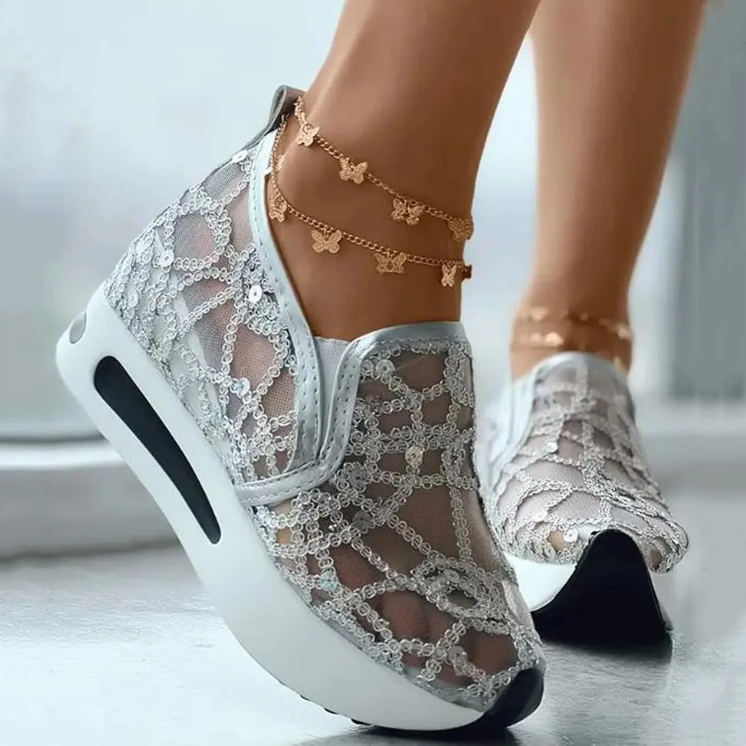 Women's Stretch Cushion Shoes Comfort Shoes Platform Walking Shoes for Women Womens Running Sneakers