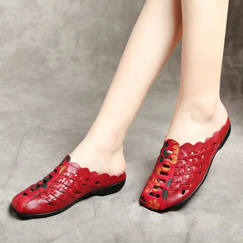 Women's Summer Leather Flip Flops
