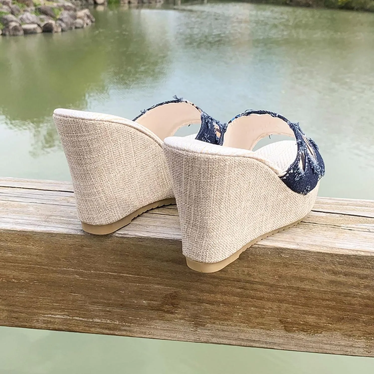 Women's Temperament Platform Sandals Summer Beach Walking Cushion Sandals Fashion Beach Slides