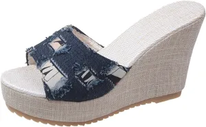Women's Temperament Platform Sandals Summer Beach Walking Cushion Sandals Fashion Beach Slides