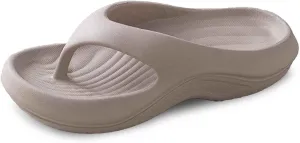 Women's Thong Sandals Summer Comfortable Flat Slippers for Beach Outdoor Casual Wear Thick Sole Pure Color Flip